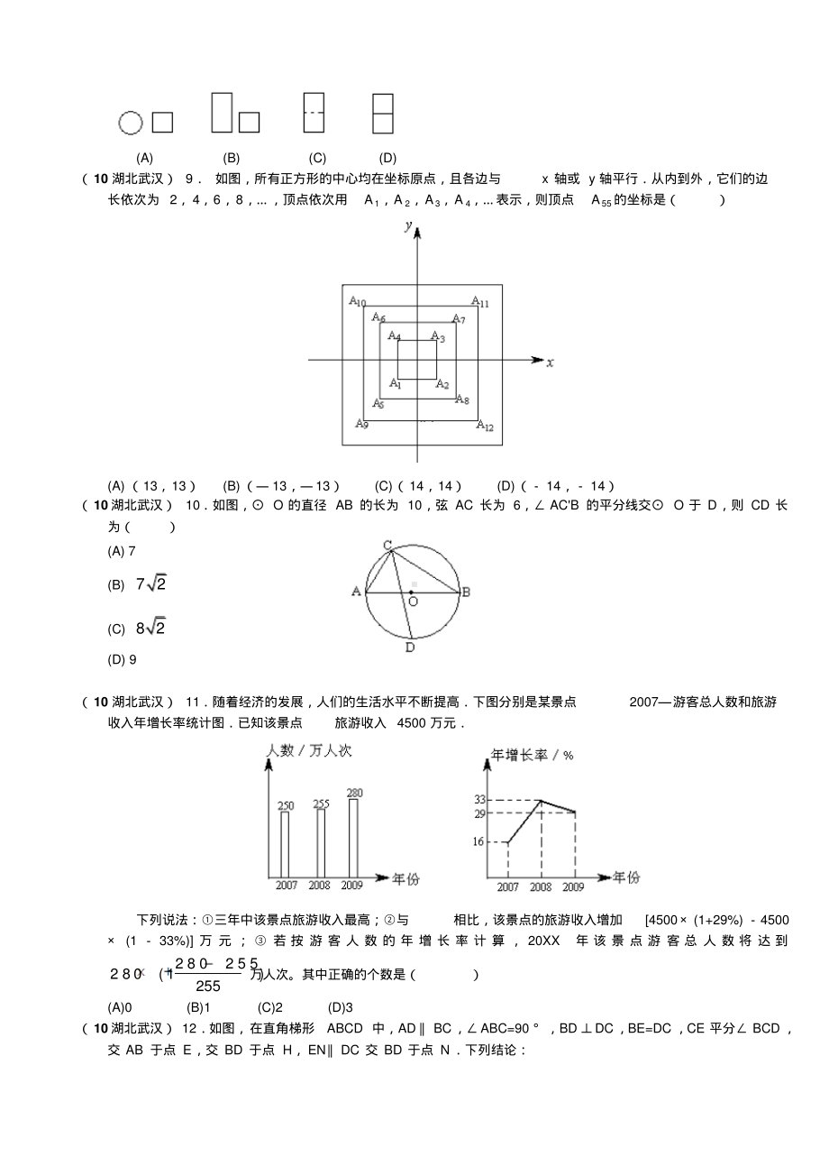 2010年武汉市中考数学试题无答桉=.pdf_第2页