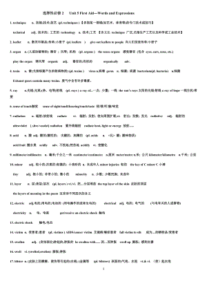 Unit 5 First Aid单元词汇讲解 -（2022新）人教版高中英语选择性必修第二册.docx