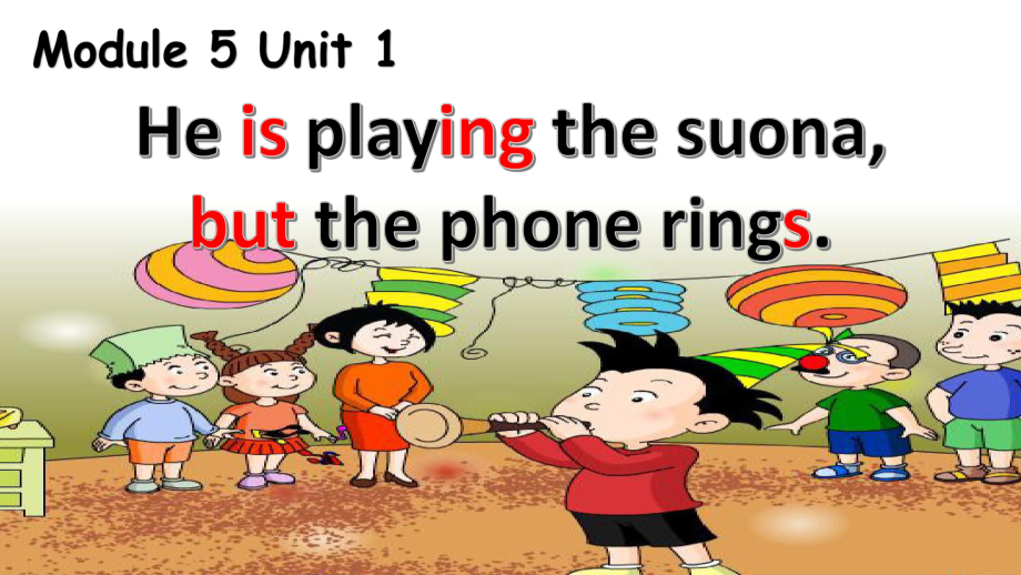 六年级英语下册课件-Module 5 Unit 1 He is playing the suonabut the phone rings -外研版（三起）.pptx_第1页