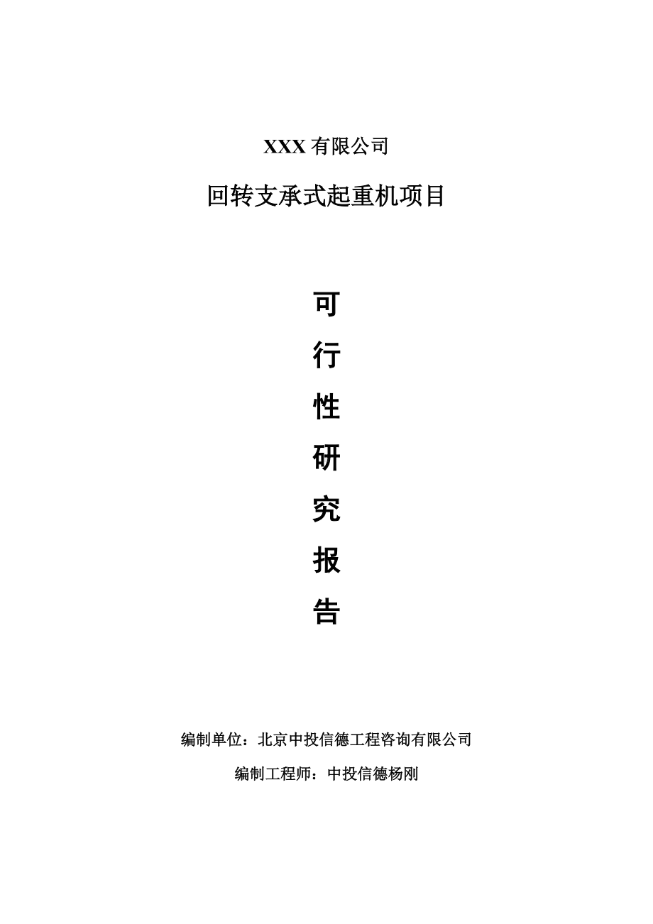 回转支承式起重机项目可行性研究报告申请建议书案例.doc_第1页