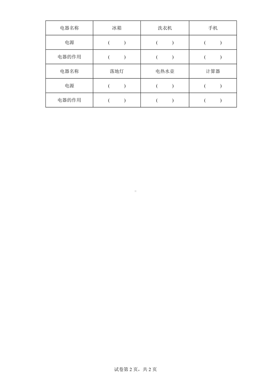 教科版科学四年级下册2.1电和我们的生活练习卷(含答案解析）.docx_第2页