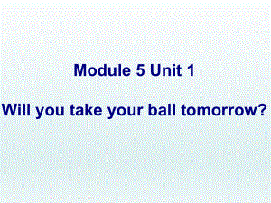 Module 5 Unit 1Will you take your ball tomorrow(1)（课件）.ppt