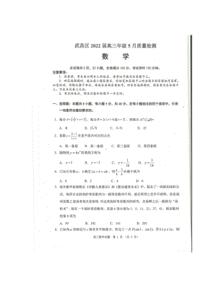 湖北省武汉市武昌区2022届高三数学5月质量检测及答案.pdf