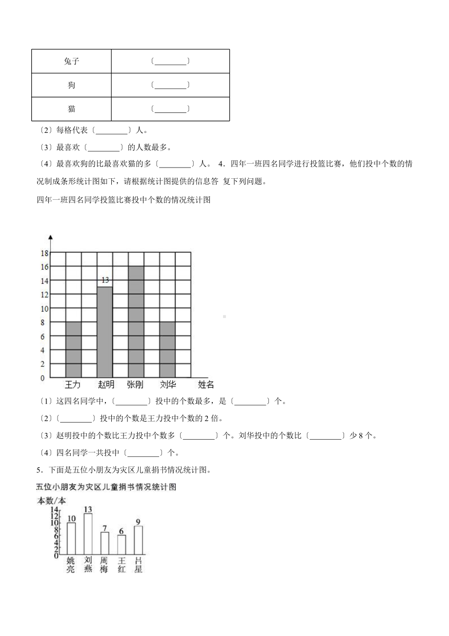 人教版四年级上册数学课时练第七单元《条形统计图》01附答案.pptx_第2页