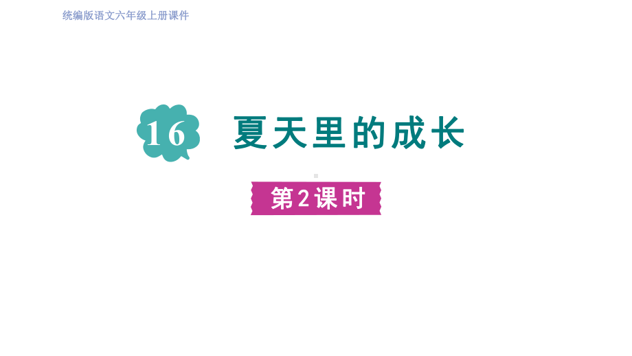 六年级语文上册精品课件16夏天里的成长 第二课时.pptx_第1页