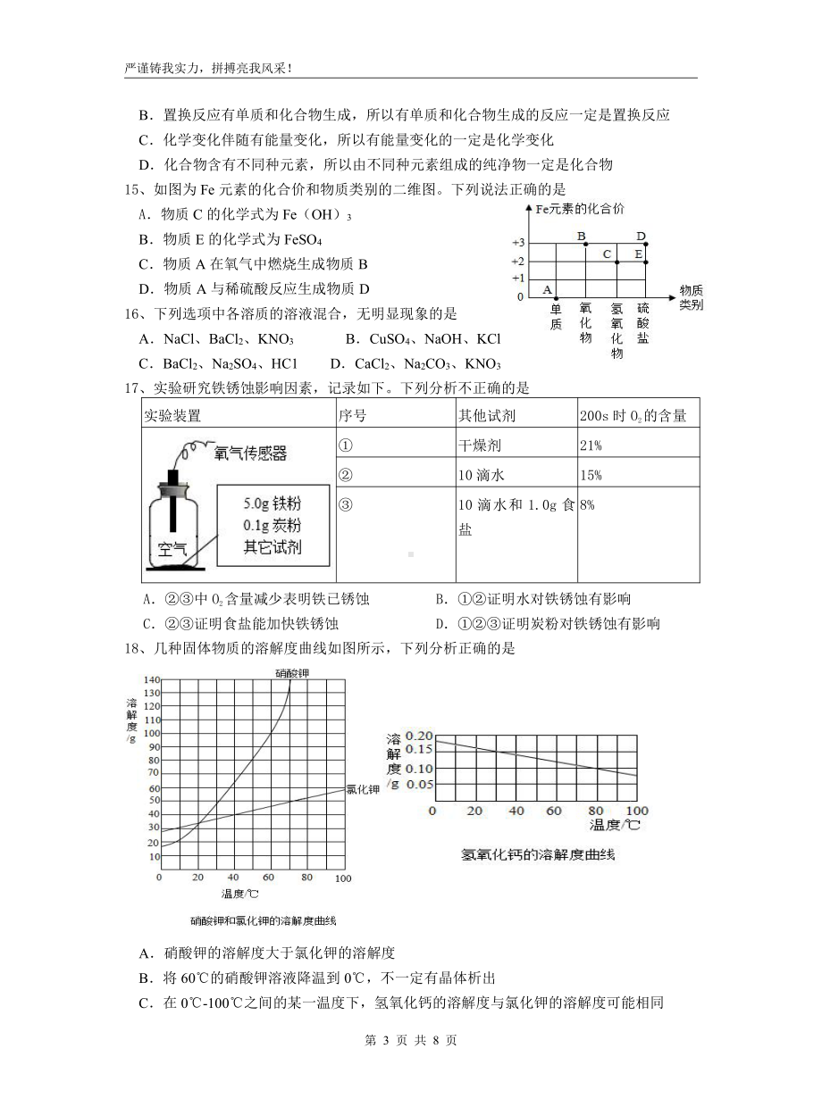 江苏省苏州市青云实验2021-2022学年九年级下学期期中化学考试.pdf_第3页