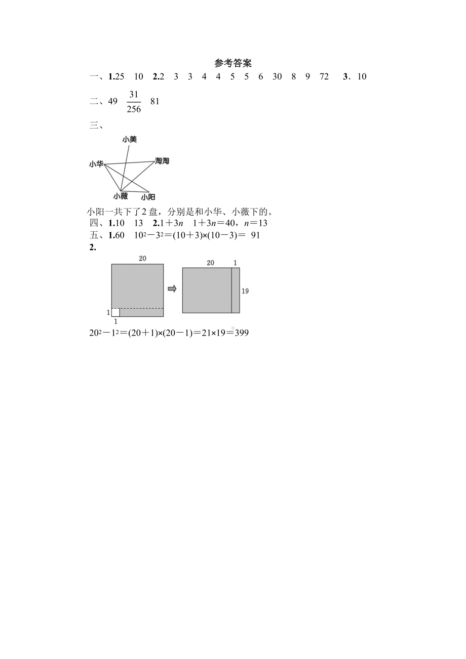 人教版六年级上册数学随堂测试第八单元《数学广角-数与形》附答案.pptx_第3页