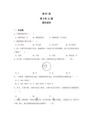 人教版六年级上册数学课时练第五单元《圆的面积》03附答案.pptx