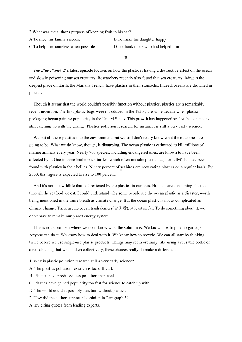 Unit 3 Environmental Protection A卷 基础夯实-（2022新）人教版高中英语高二选择性必修第三册单元测试AB卷.docx_第2页