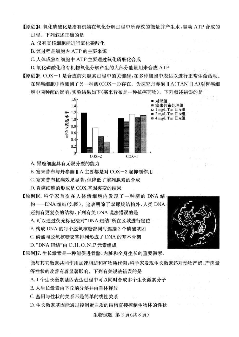 2022届四大名校猜题卷生物试题.pdf_第2页