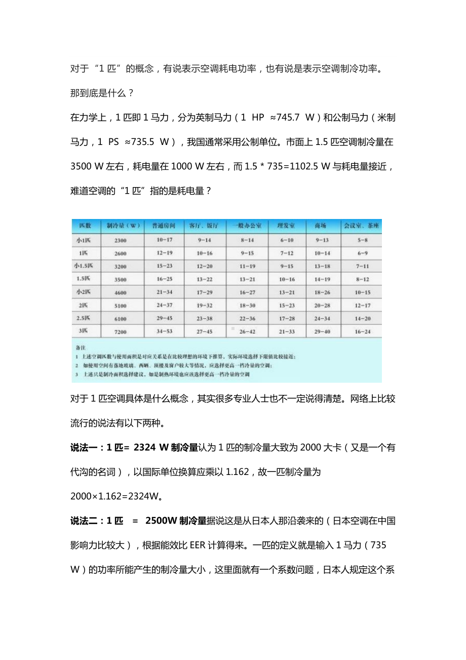 技能培训：1匹等于多大.docx_第1页