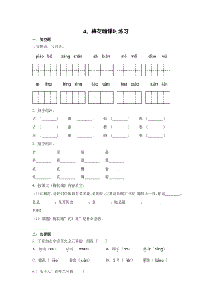 《梅花魂》课时练习01含答案.pdf