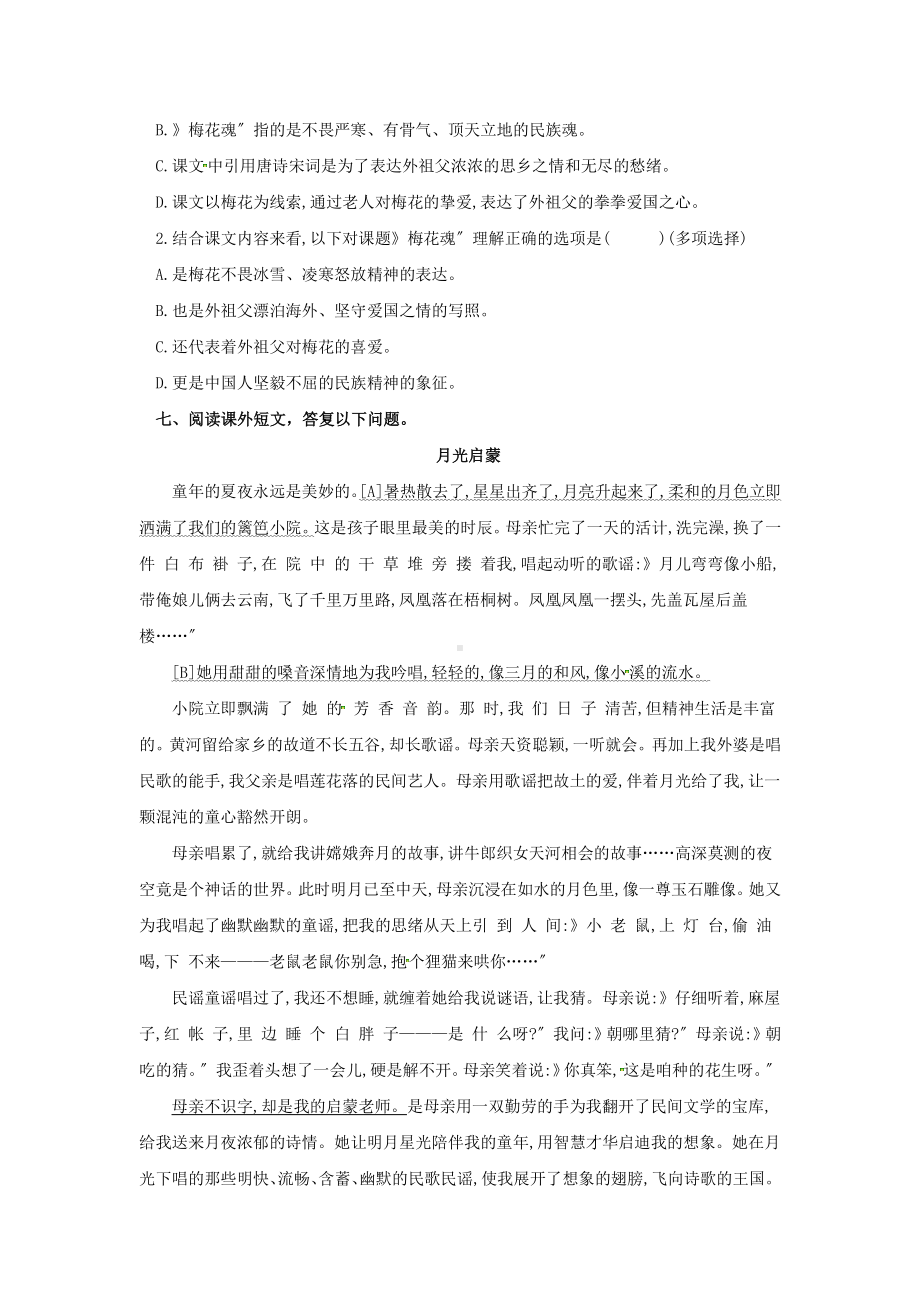 《梅花魂》课时练习02含答案.pdf_第2页