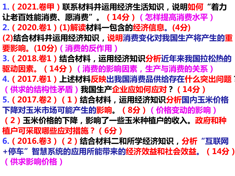 2015-2021年高考政治真题：经济生活第1、2单元主观题解析.ppt_第2页