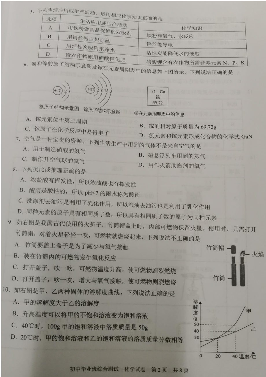 2022年广东省广州市黄埔区中考二模化学试题.pdf_第2页