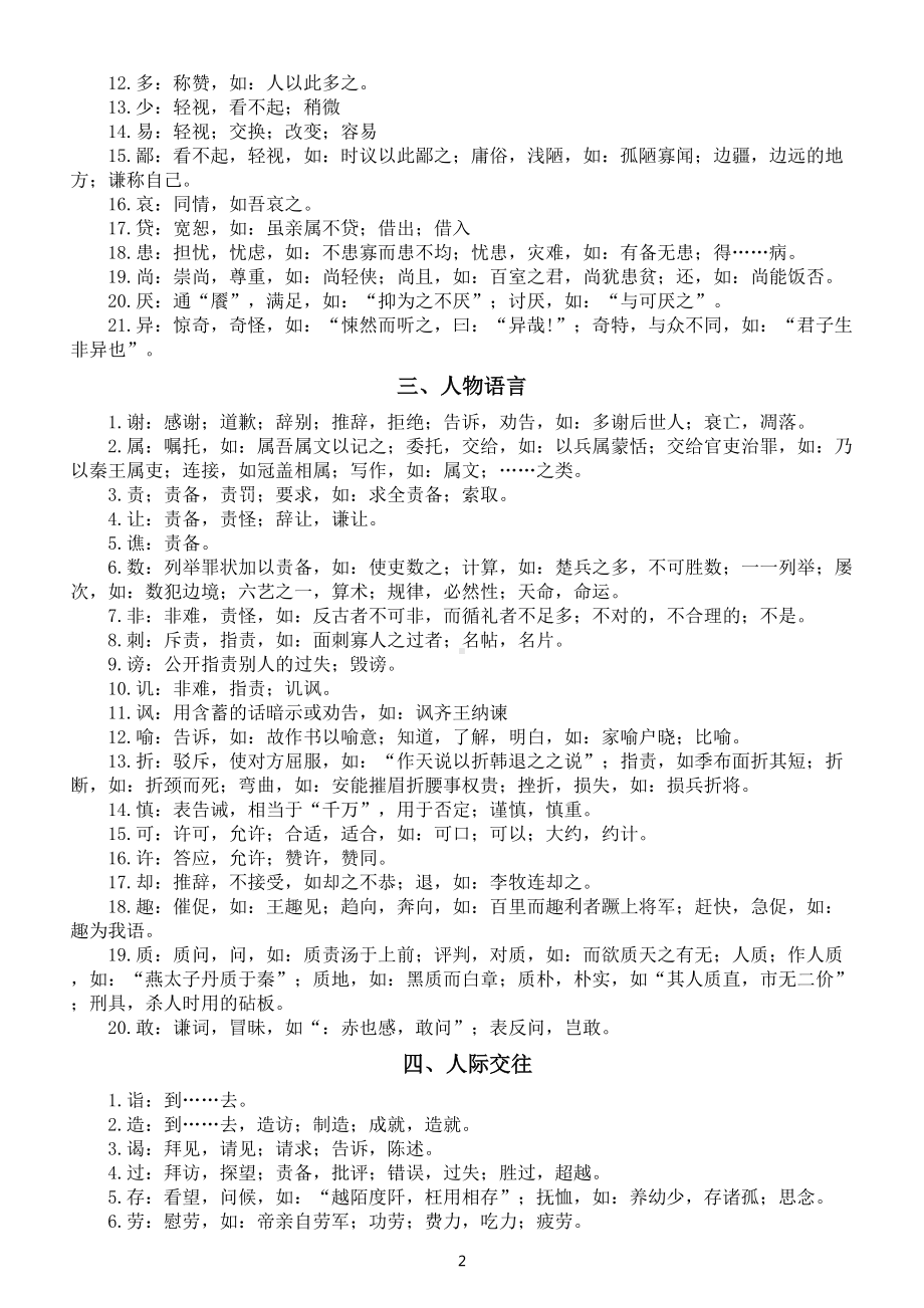 高中语文新高考文言文常考词语汇总（共三十一大类）.doc_第2页