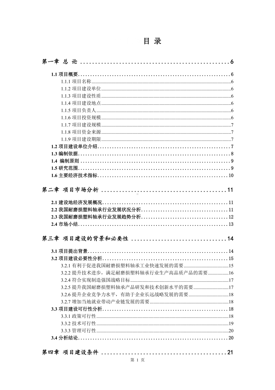 耐磨损塑料轴承建设项目可行性研究报告申请书模板.doc_第2页