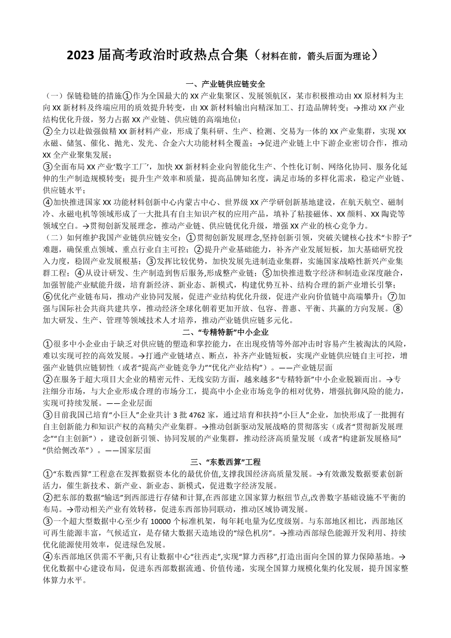 2023届高考政治高考时政热点合集.doc_第1页