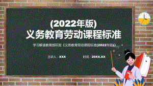 图文新版《劳动》新课标卡通风格最新《义务教育劳动课程标准（2022年版）》修正稿授课PPT课件.pptx