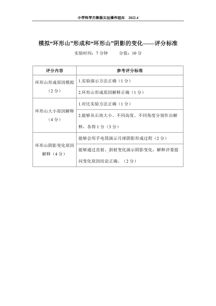 2022苏教版小学科学实验操作题库：46.模拟“环形山”形成和“环形山”阴影的变化 实验操作.docx_第2页