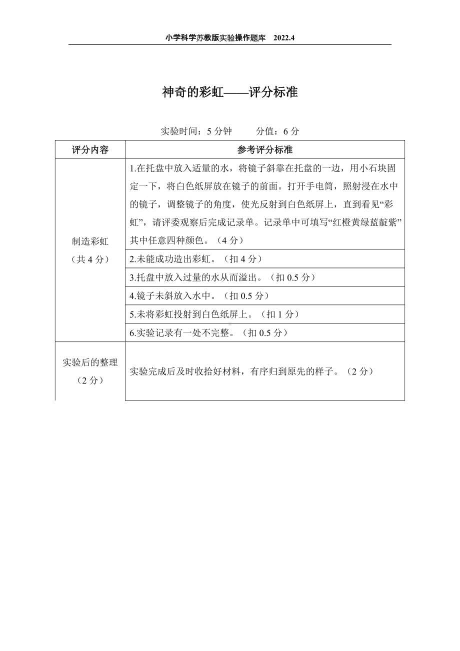 2022苏教版小学科学实验操作题库：33.神奇的彩虹 实验操作.docx_第2页