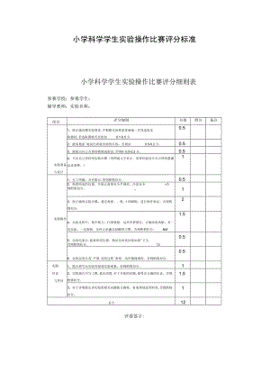 小学科学学生实验操作比赛评分标准.docx