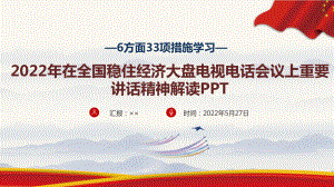 解读6方面33项措施2022年制定全文PPT 贯彻学习全国稳住经济大盘电视电话会议精神PPT.ppt