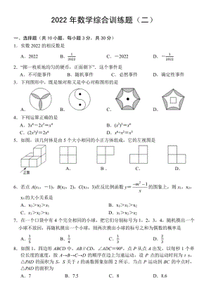 2022年湖北省武汉市中考数学模拟卷二.pdf