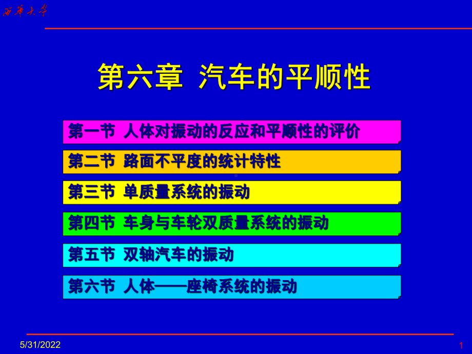 第六章汽车平顺性解析课件.ppt_第1页