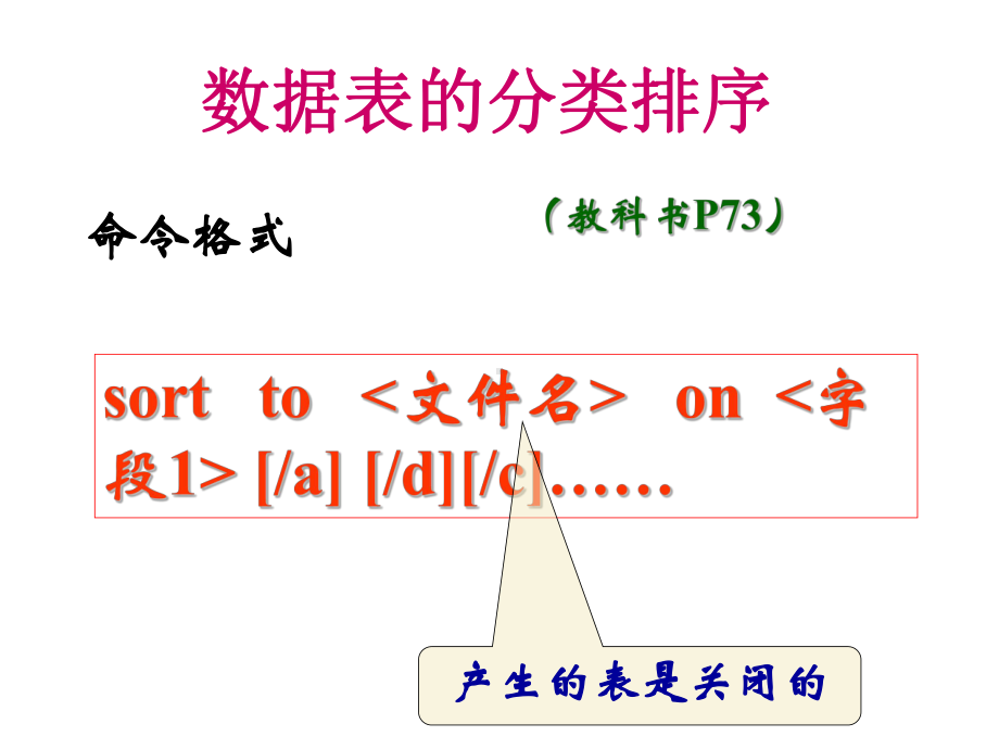 VFP第8部分(排序索引及多表操作)解析课件.ppt_第2页