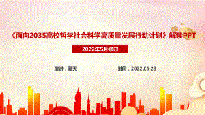 2022年《面向2035高校哲学社会科学高质量发展行动计划》解读PPT 面向2035高校哲学社会科学高质量发展行动计划PPT课件.ppt