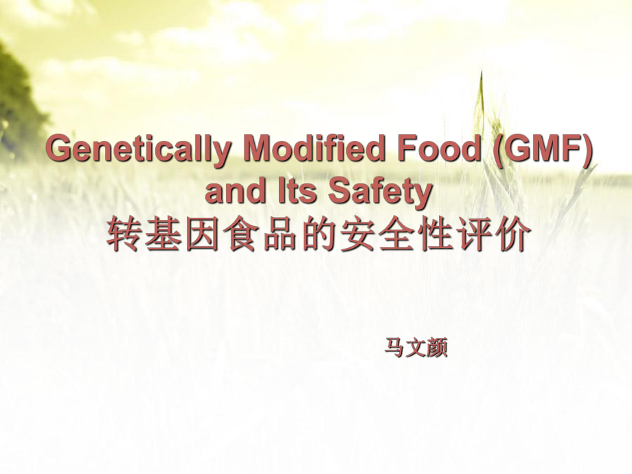 转基因食品的安全性评价要点课件.ppt_第1页