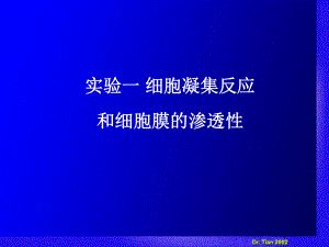 实验一细胞凝集反应-和细胞膜的渗透性解析课件.ppt