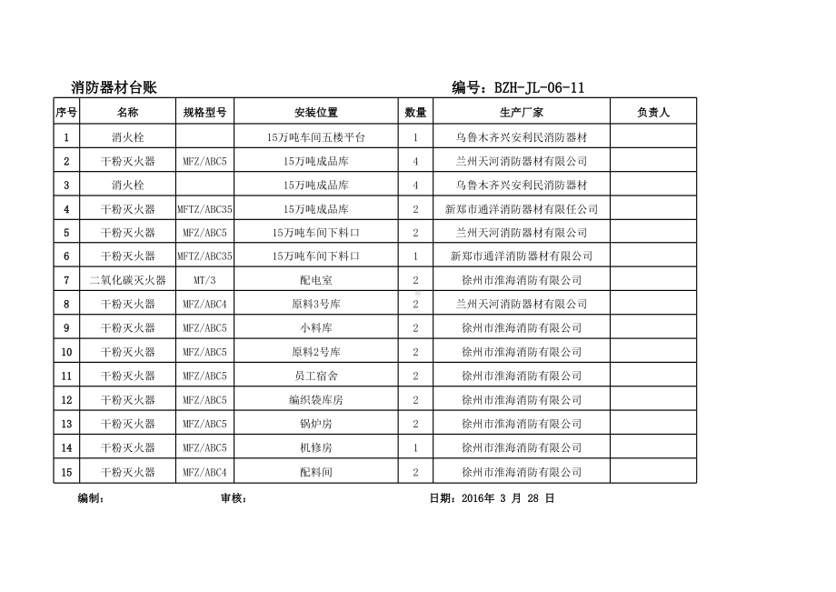 灭火器消防栓台账.xls_第2页