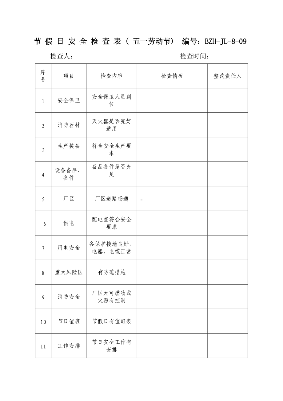 节假日安全检查表ok.doc_第2页