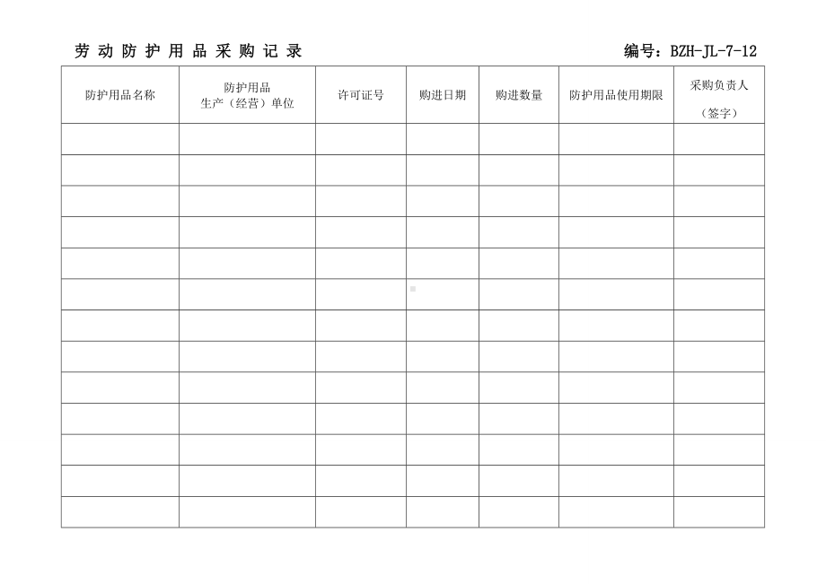 劳 动 防 护 用 品 采 购 、发 放 记 录.doc_第1页