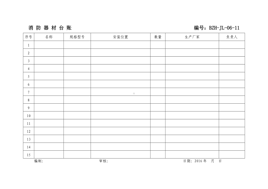 消 防 器 材 台 账 编号.doc_第1页