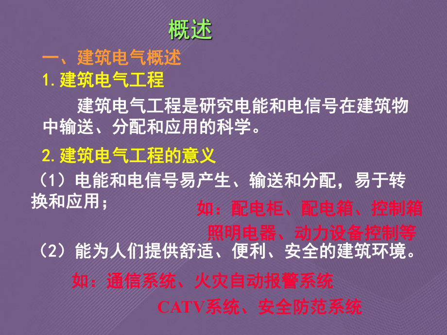 建筑电气工程概述和意义课件.ppt_第2页