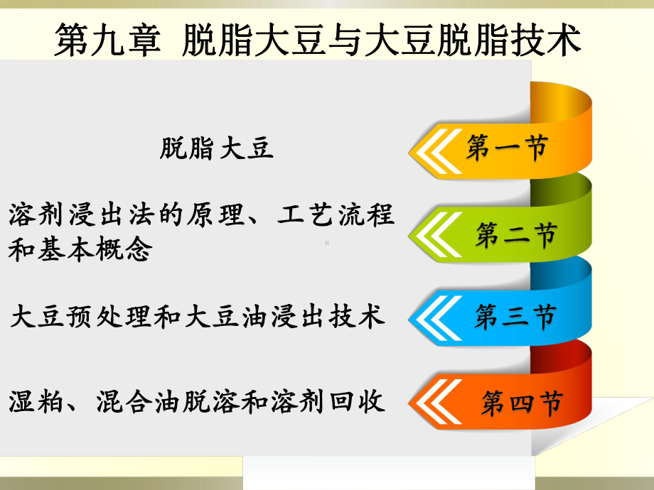 大豆制品工艺第九章脱脂大豆与大豆脱脂技术课件.pptx_第1页