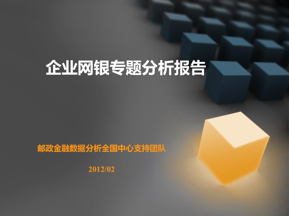 企业网银客户专题分析-PPT版课件.pptx_第1页