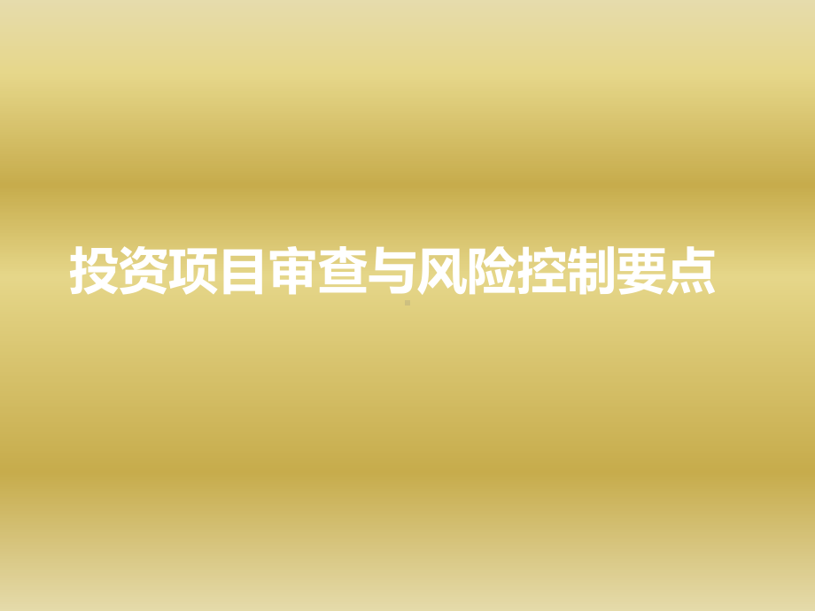 投资项目审查及风险控制要点课件.ppt_第1页