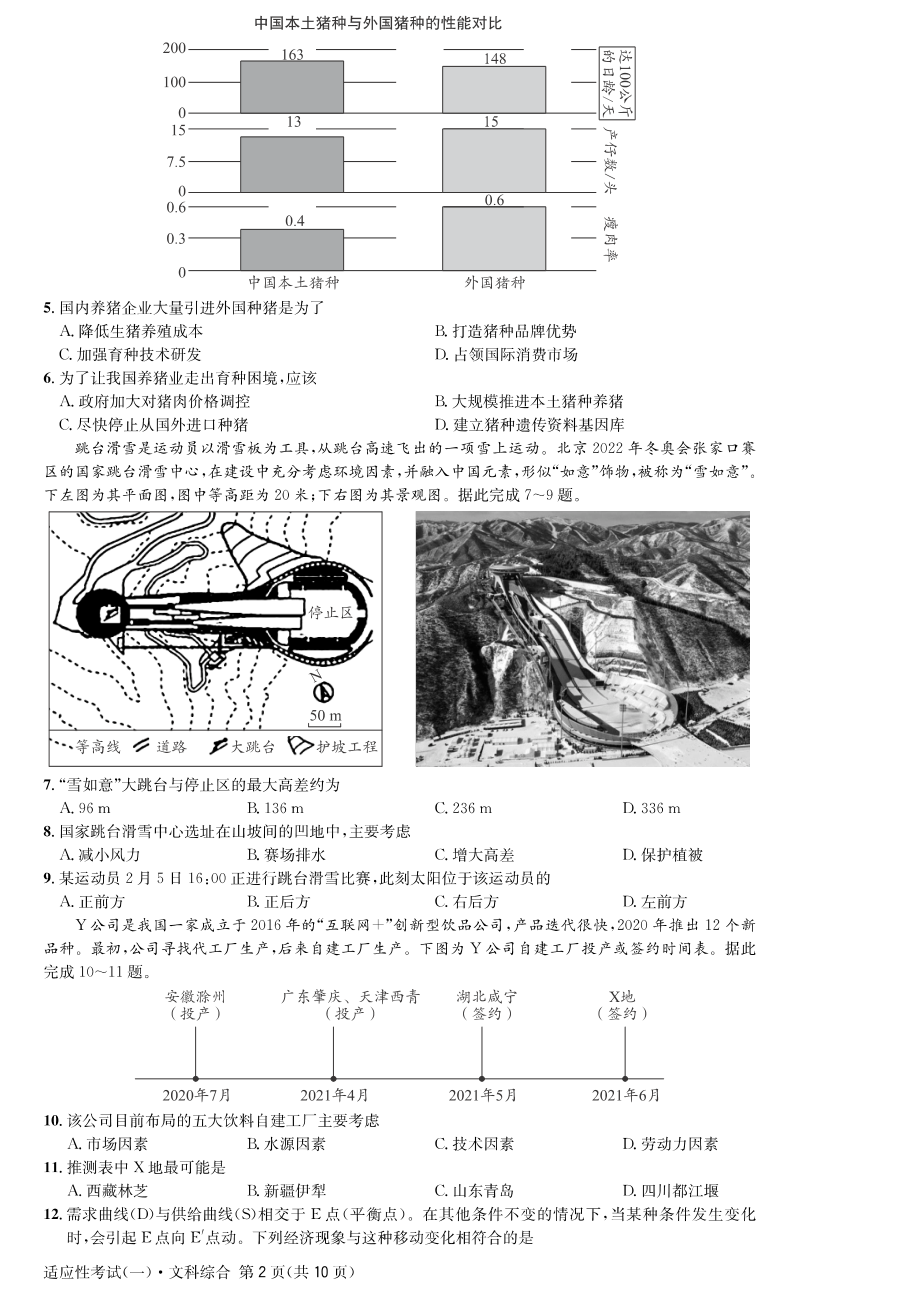 四川省成都市2022届高三下学期高考适应性考试文科综合试题及答案.pdf_第2页