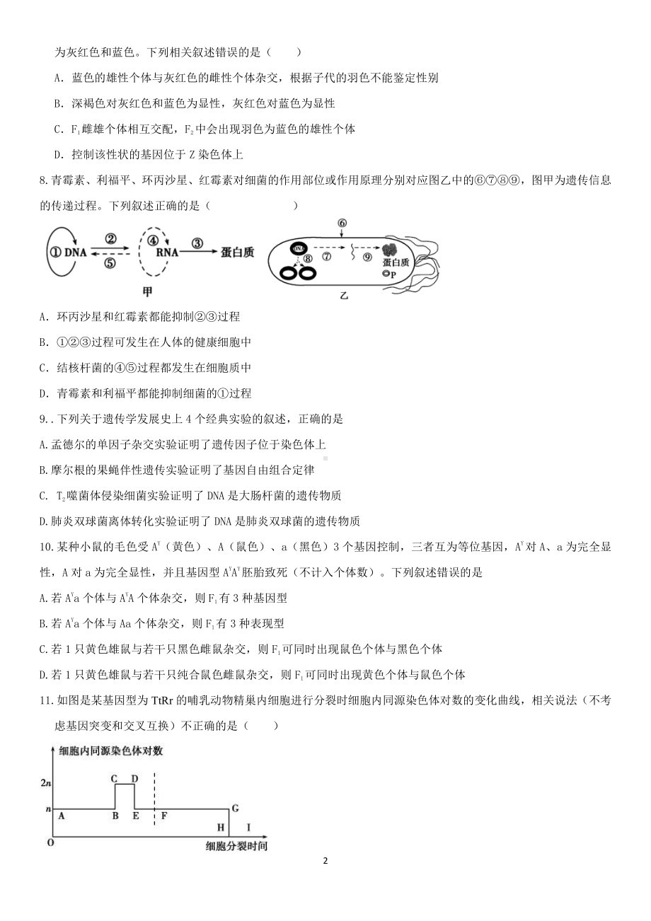 辽宁省沈阳市二十七2021-2022学年高一下学期期中生物是.pdf_第2页