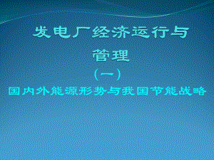 发电厂经济运行与管理-1课件.ppt