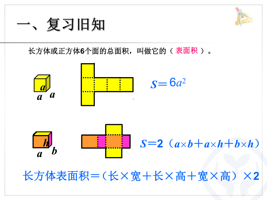 人教版五年级下册数学长方体和正方体的表面积练习课课件.pptx_第2页