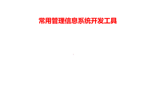 常用管理信息系统开发工具课件.ppt