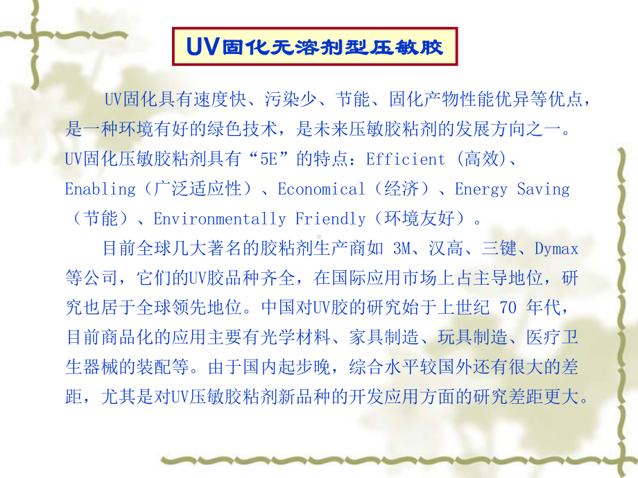 UV固化无溶剂型压敏胶课件.ppt_第2页