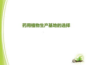 药用植物生产基地选择课件.ppt