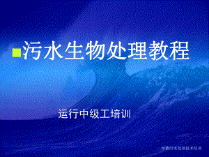 污水生物处理教程-运行中级工培训课件.ppt