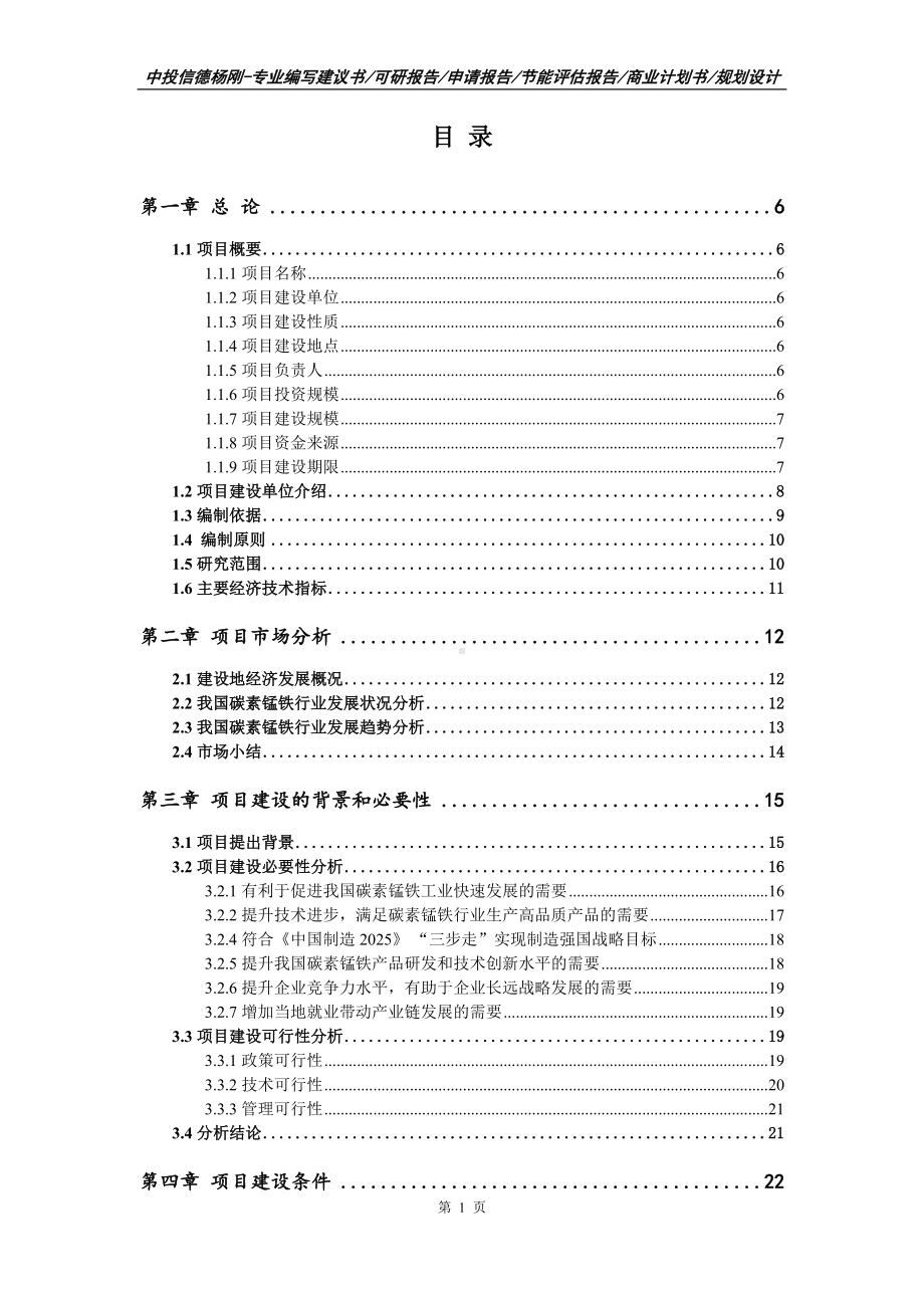 碳素锰铁项目可行性研究报告案例.doc_第2页